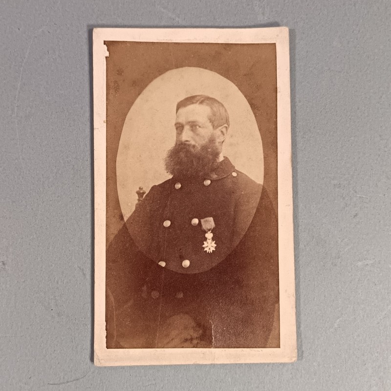 PHOTO CDV SECOND EMPIRE SOLDAT D'INFANTERIE DE LIGNE MEDAILLE CHEVALIER DE L'ORDRE DE LA LEGION D'HONNEUR NAPOLEON III